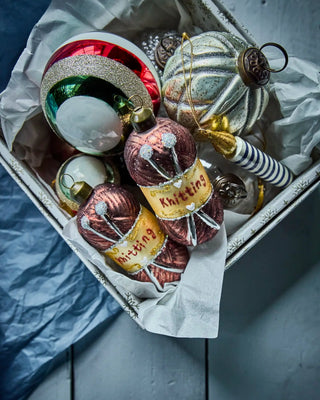 Kerstballen Wrench bruin glas - 2 stuks