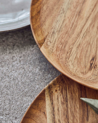 Bowls wood natural 25cm - 2 pieces