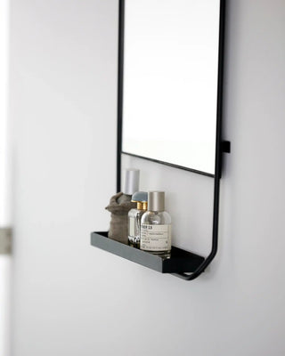 Espejo de pared con estante metal negro 45x110cm