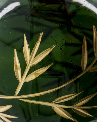 Kerstballen Leaf groen goud glas - 4 stuks