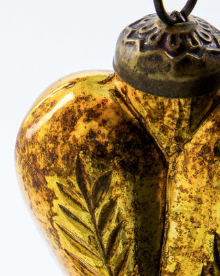 Gouden kerstballen hart en ster glas - 4 stuks