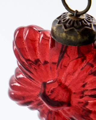 Kerstballen Heart and Star rood glas - 4 stuks