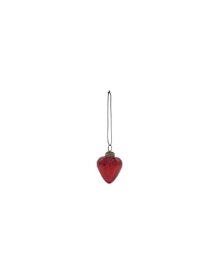 Kerstballen Heart and Star rood glas - 4 stuks