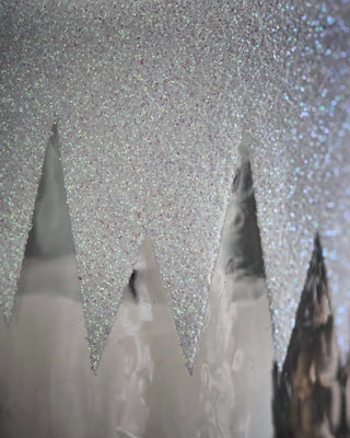 Stimmungslicht Glitt klar weiß Glitterglas 8cm