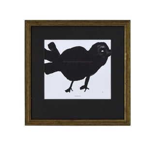 Schilderij Bird zwart 40x40 cm