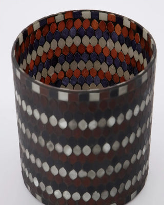 Theelichthouder Mosa bruin mozaïek 17cm