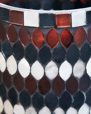 Theelichthouder Mosa bruin mozaïek 17cm