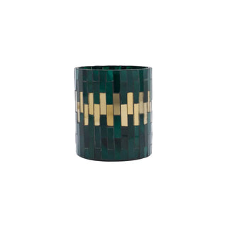 Theelichthouder Shine groen glasmozaïek 10cm