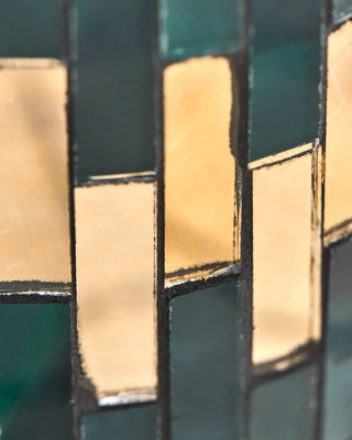 Theelichthouder Shine groen glasmozaïek 10cm