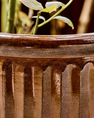 Potte sæt Groove brun lille