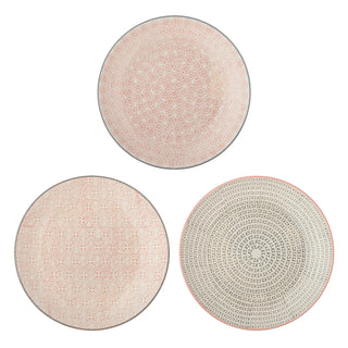 Piatto in terracotta rosa Cécile - set di 3