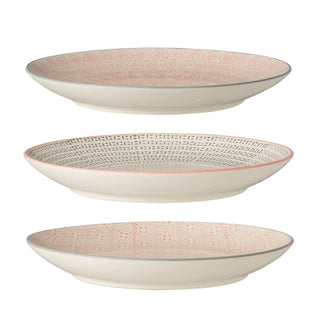 Piatto in terracotta rosa Cécile - set di 3
