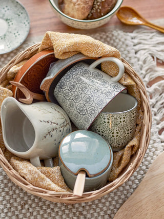 Mok aardewerk groen Karine - 4 stuks