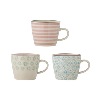 Mok aardewerk blauw Patrizia - set van 3