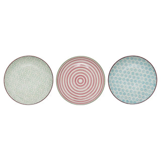 Bord aardewerk blauw Patrizia - set van 3