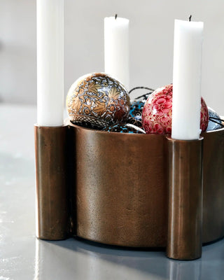 Candle Holder Four antique bronze 15cm