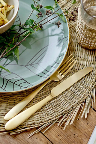 Juego de cubiertos acero inoxidable dorado Frea - set de 4