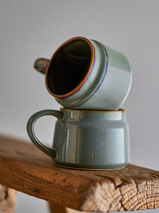 Pixie green earthenware mug
