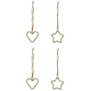 Adornos navideños Connect champagne 5cm - set de 4