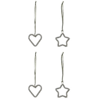 Adornos navideños Connect plata 5cm - set de 4