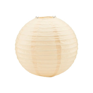 Soni lampenkapjes lichtslinger zandkleurig papier 25cm - 10 stuks