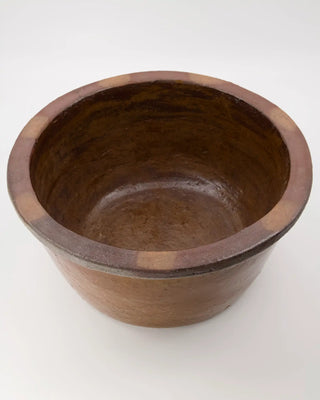 Maceta Whai mostaza cerámica 37cm