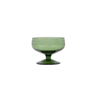 Dessertschaal Vintage groen glas 11cm