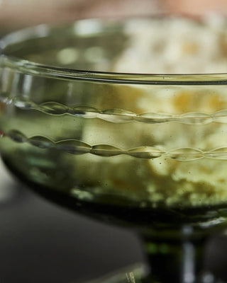 Dessertschaal Vintage groen glas 11cm