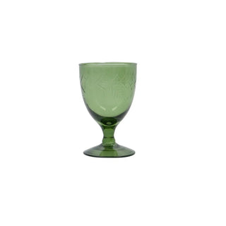 Copa de vino vintage verde con tallo corto 24cl