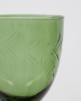 Copa de vino vintage verde con tallo corto 24cl