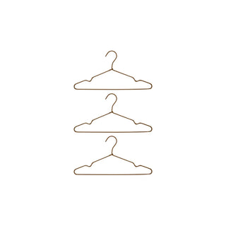 Percha de ropa de alambre marrón - 3 unidades