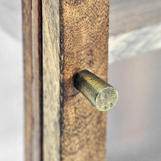 Wandvitrine hout antiek bruin 80cm - Het Adres