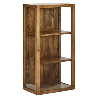 Wandvitrine hout antiek bruin 80cm - Het Adres