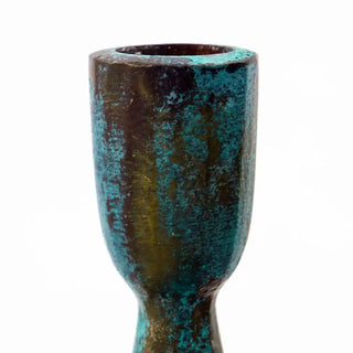 Kandelaar Pli antiek groen 8cm - Het Adres