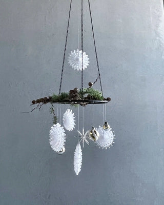 Papieren waaiers Fold Wit 15cm - 12 stuks