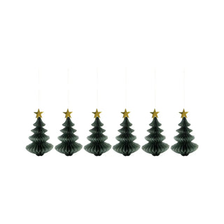 Adorno navideño Tree verde 14cm - 6 unidades