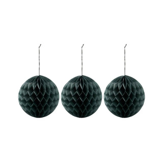 Boules de Noël Orb vert papier 12cm - 3 pièces