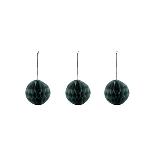 Boules de Noël Orb vert papier 8 cm - 3 pièces