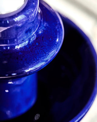 Kerzenhalter Diva blau 14cm