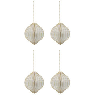 Décorations de Noël Alsta blanc cassé 12cm - 4 pièces