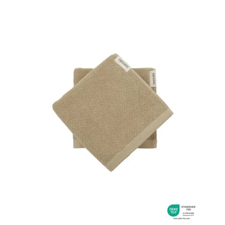 Handdoek Solid in safari zandtint 50x100cm - 2 stuks