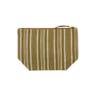 Toiletry bag dark olive cotton 32cm