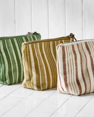 Trousse de maquillage coton olive foncé 22cm