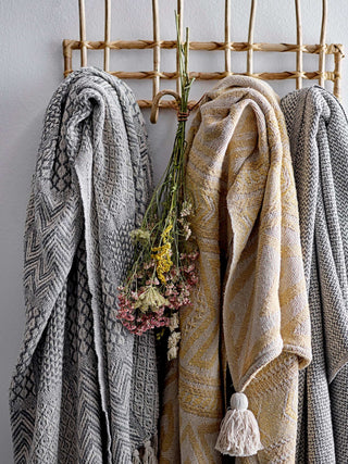 Plaid recycelte Baumwolle grau Sefanit 130x160cm