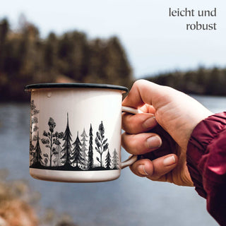Handgemachter Emaille-Becher Wald 300ml