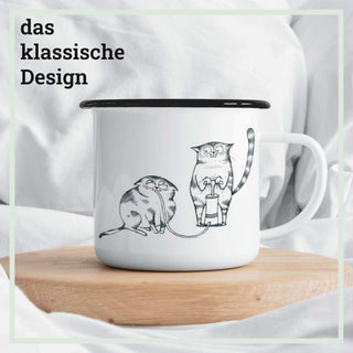 Handgemaakte emaille mok helium 300ml - Het Adres