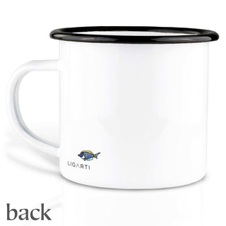 Tazza smaltata fatta a mano Balena blu 300ml