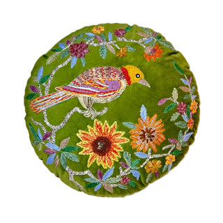 Cojín con flores Landeck verde 45cm