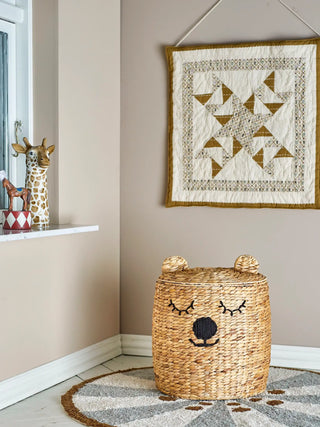 Dolma basket with lid water hyacinth natural