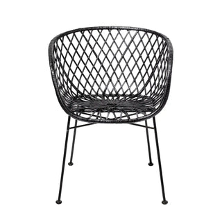 Lounge Stuhl Rattan schwarz Kama